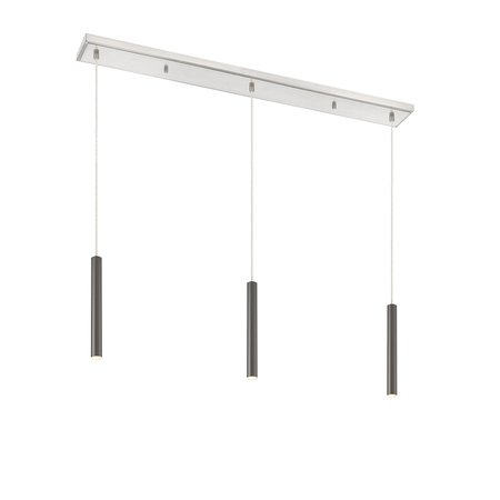 Z-LITE Forest 3 Light Island/Billiard, Brushed Nickel & Pearl Black 917MP12-PBL-LED-3LBN